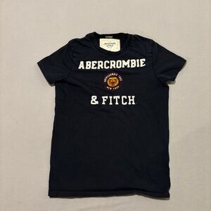 Abercombie‎ & Fitch Muscle T Shirt Black Y2K Chic Embroidery Casual Size Small